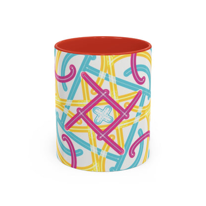 Colorfully Lined Coffee Mug
