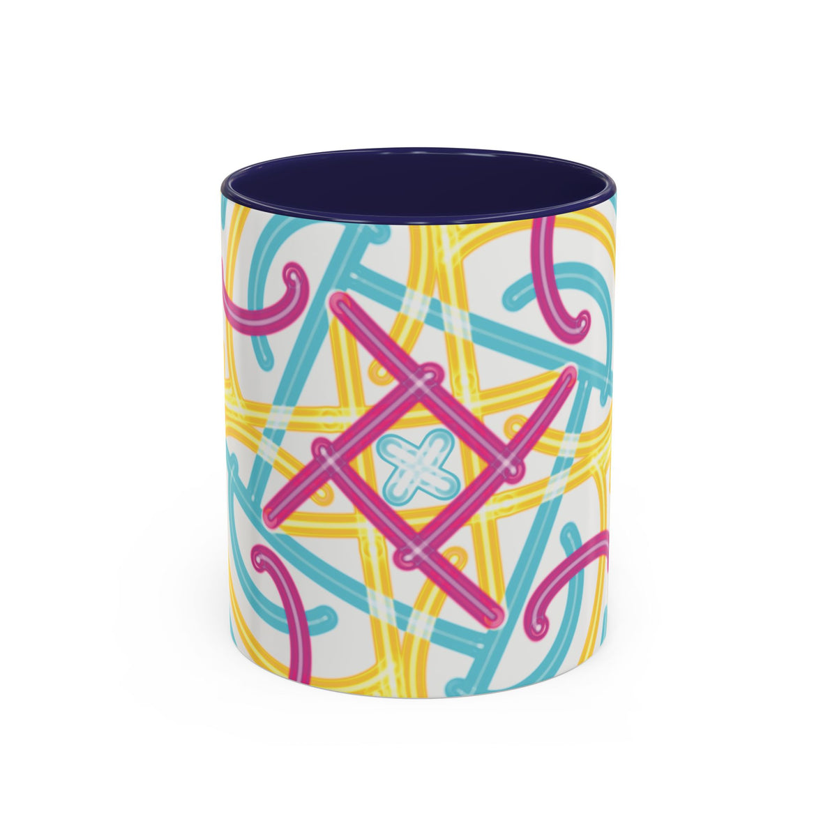 Colorfully Lined Coffee Mug