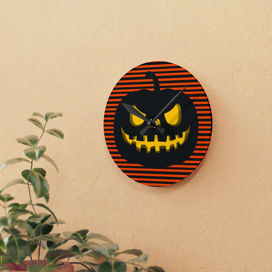 Halloween Pumpkin Acrylic Wall Clock