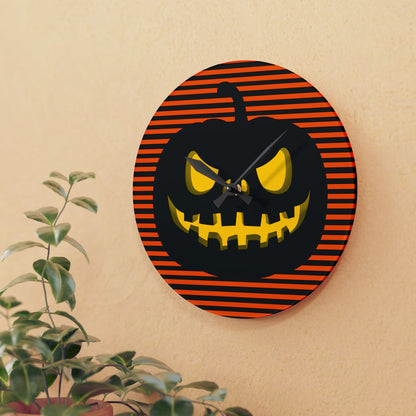 Halloween Pumpkin Acrylic Wall Clock