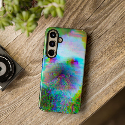 Colorful Glitchy Kitty iPhone/Pixel/Galaxy Tough Phone Cases