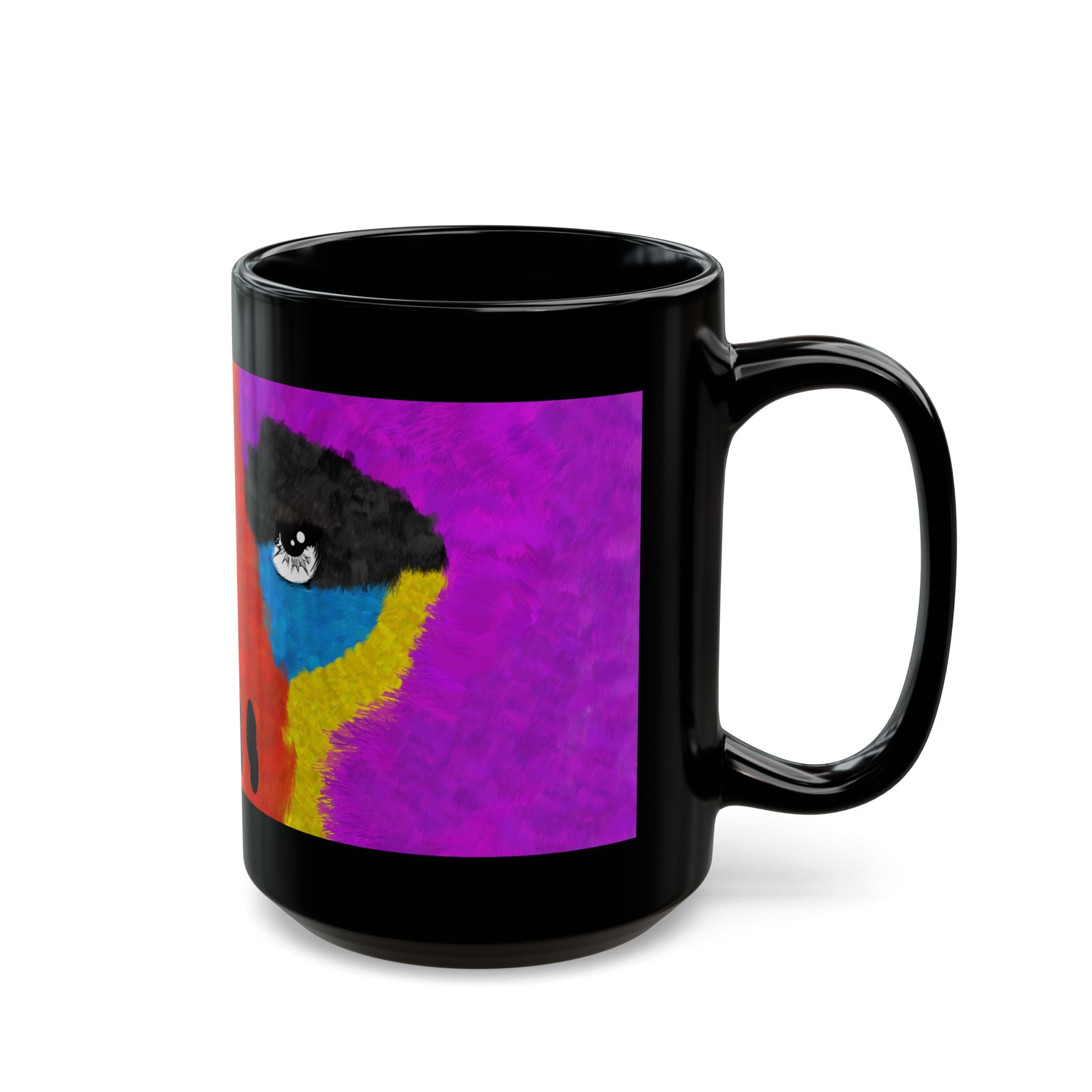 The Elusive Purple Gorilla - A mugging black ceramic Coffee Tea mug