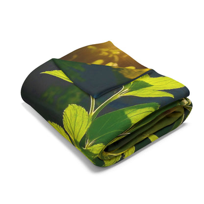 Fleece Blanket - Cat Playing in the Garden with a Mouse