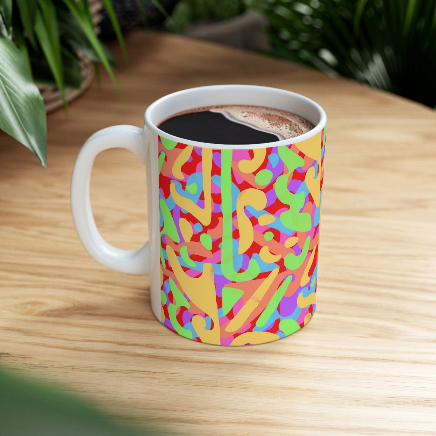 Vibrant Red Base Color Ceramic Mug