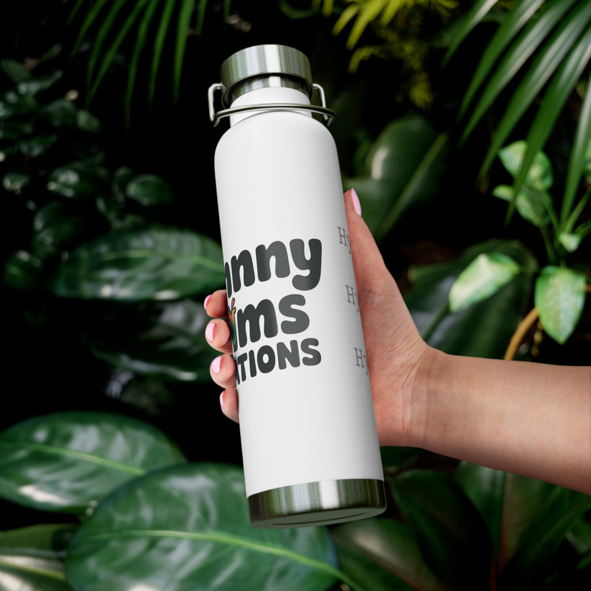 Water Bottle with Logo and Hydration Reminder, 22oz