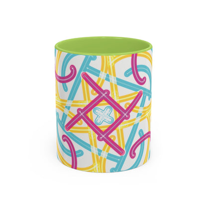 Colorfully Lined Coffee Mug