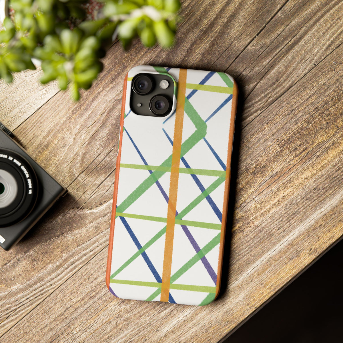 Colorful Geometric Slim Apple Case