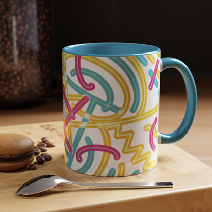 Colorfully Lined Coffee Mug