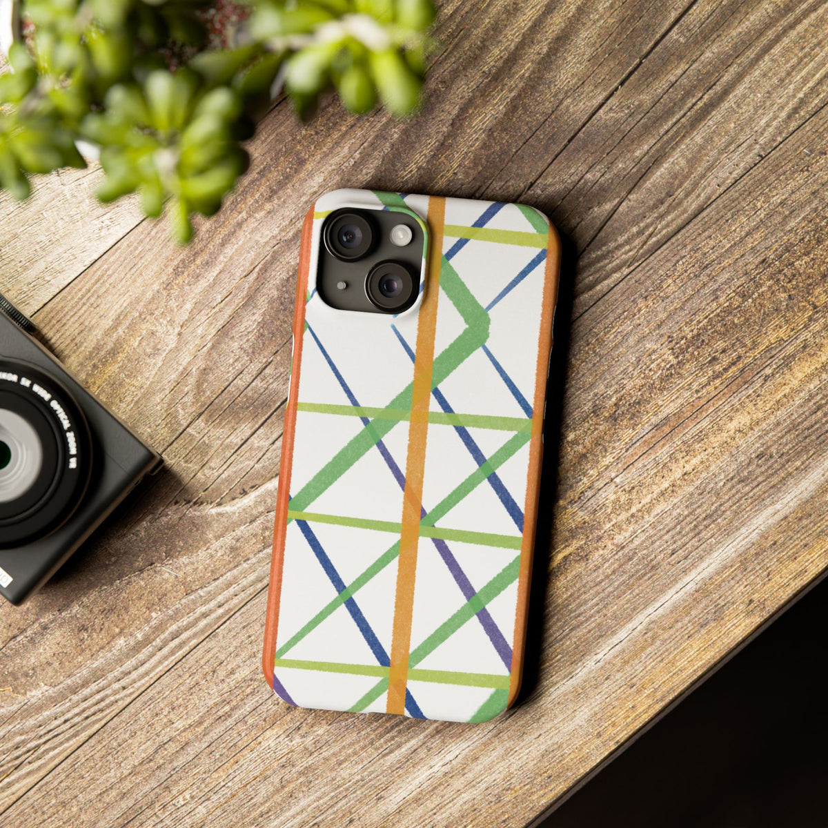 Colorful Geometric Slim Apple Case
