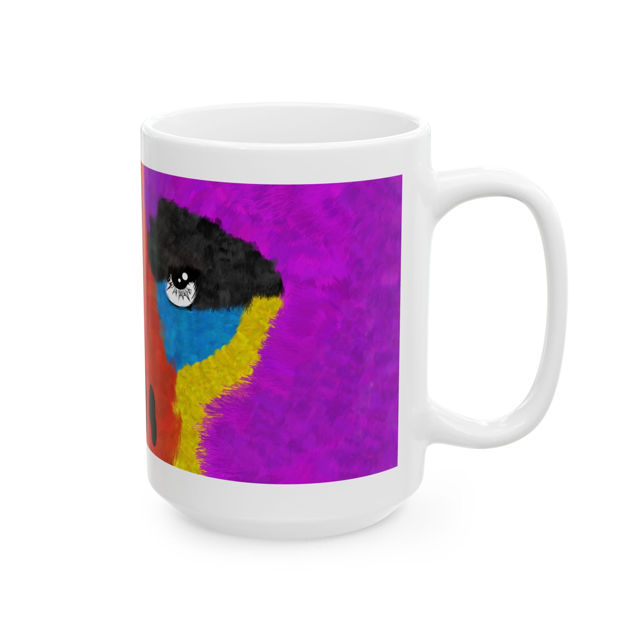The Elusive Purple Gorilla - A mugging white ceramic Coffee Tea mug