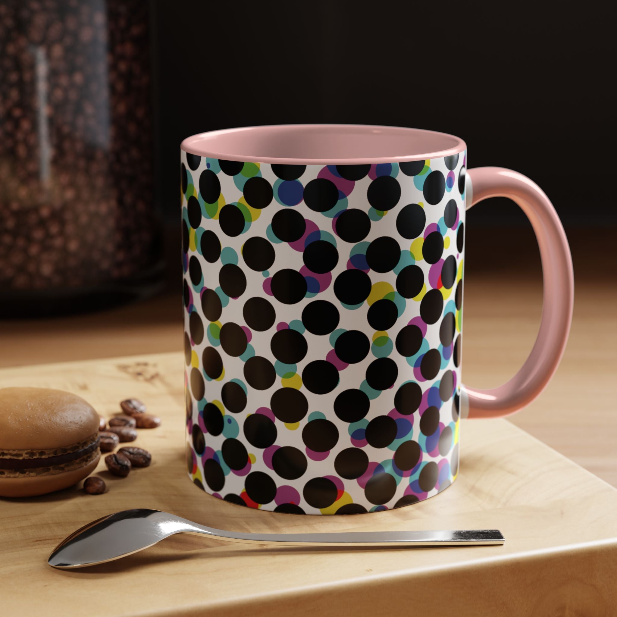 Colorful Polka Dot Accent Coffee Mug | Unique Gift for Coffee Lovers, Home Decor, Office Mug, Birthday Present, Fun Drinkware