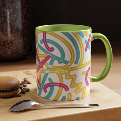 Colorfully Lined Coffee Mug