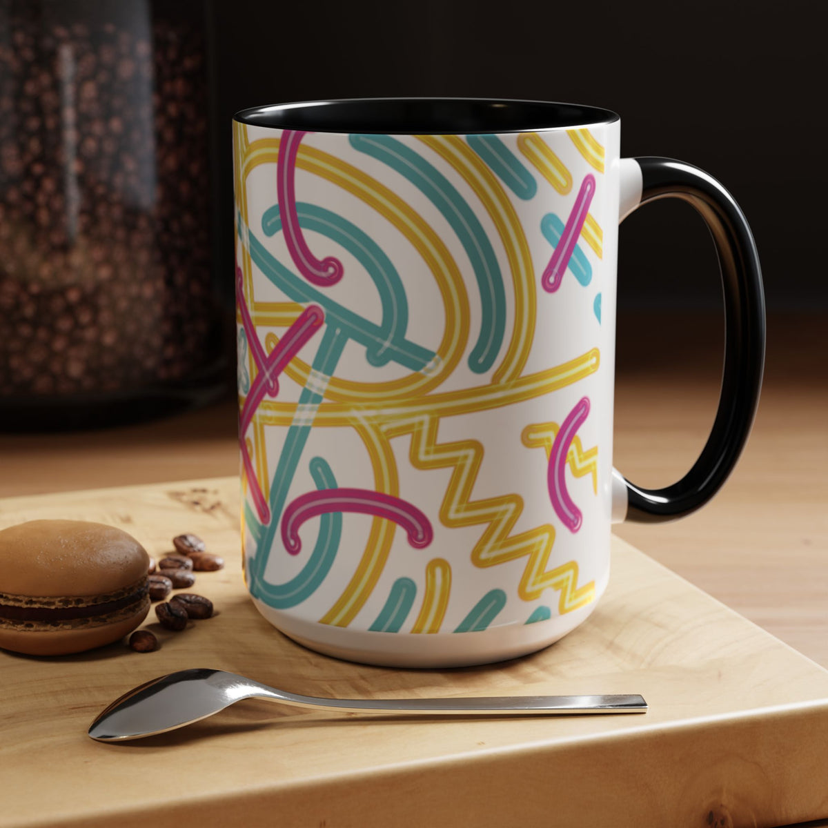 Colorfully Lined Coffee Mug