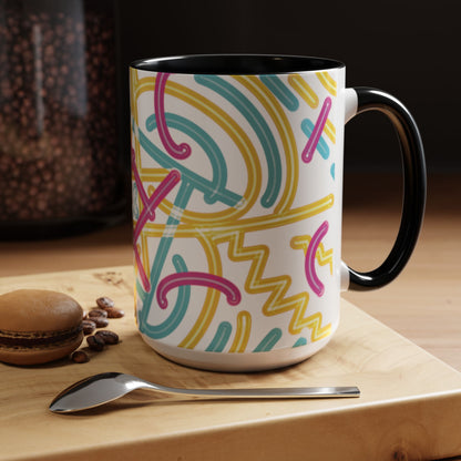 Colorfully Lined Coffee Mug