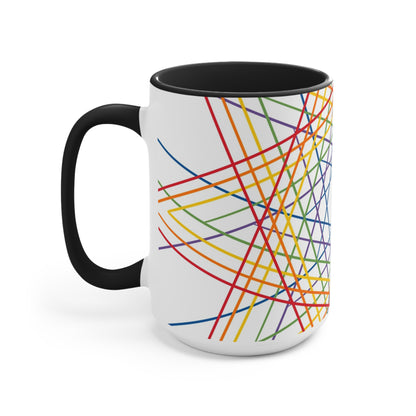 Vibrant Geometric Stars Colorful Coffee Mugs