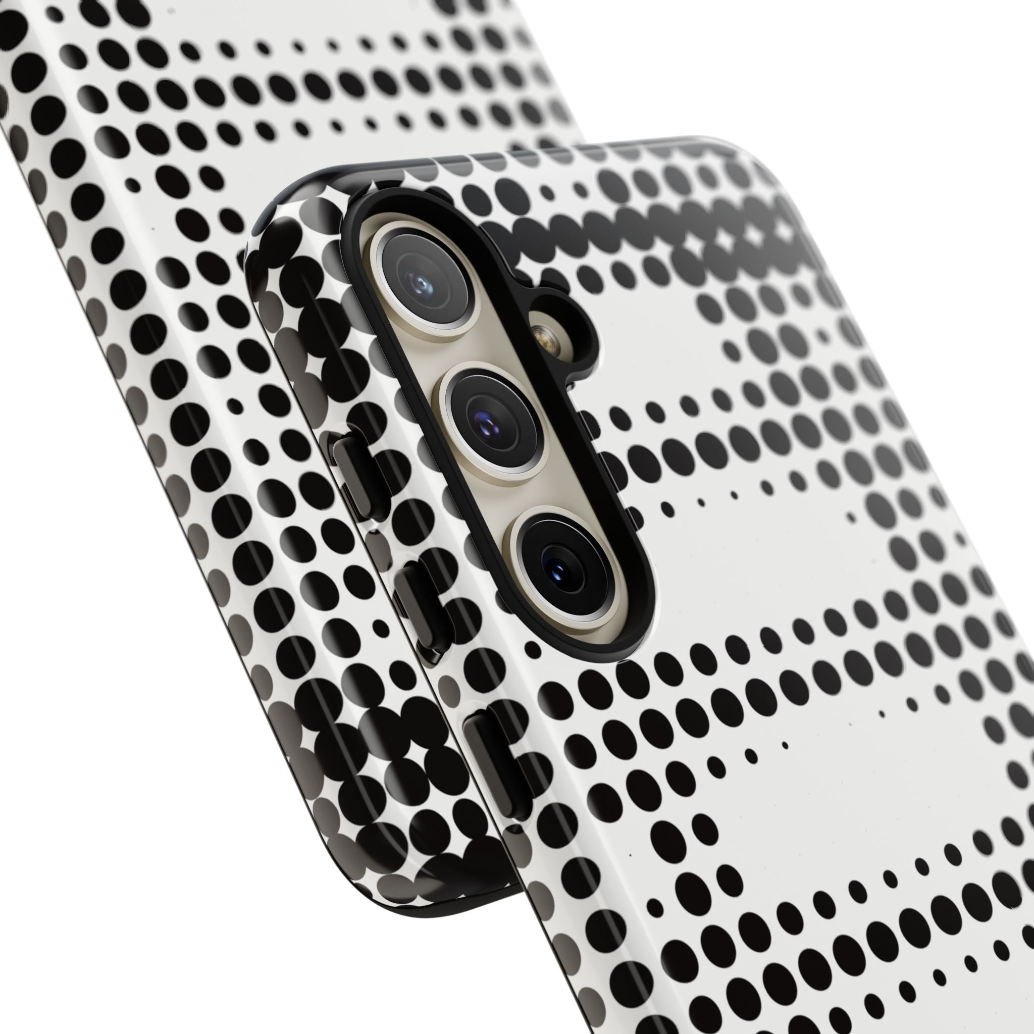 Tough Case for Apple, Google, Samsung, Black and White Dot Design, Cell Phone Case, Unique Gift for Tech Lovers, Modern Decor