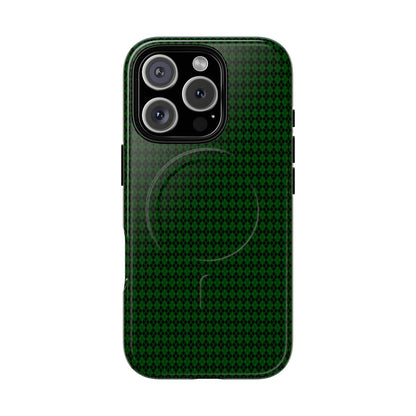 MagSafe Tough Green Houndstooth iPhone Case Multi Gen